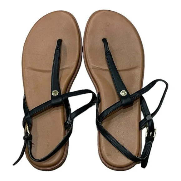 Cole Haan Black Flora Thong Sandals 7 - Picture 1 of 5